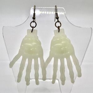 Skeleton Earrings - Glow In The Dark Skeleton Hand Earrings - Halloween Earrings